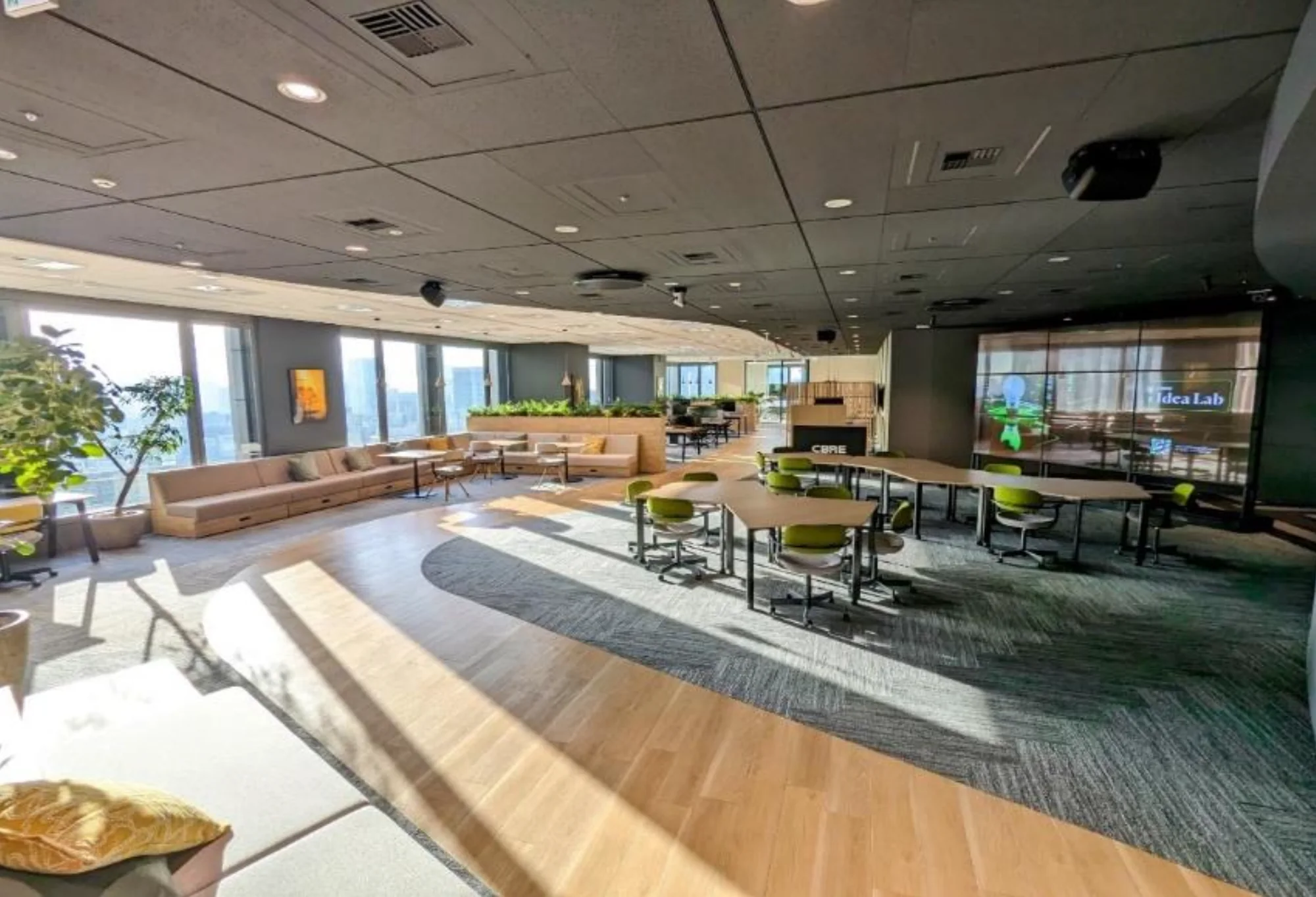 Transparent office displays used for collaboration and shared information