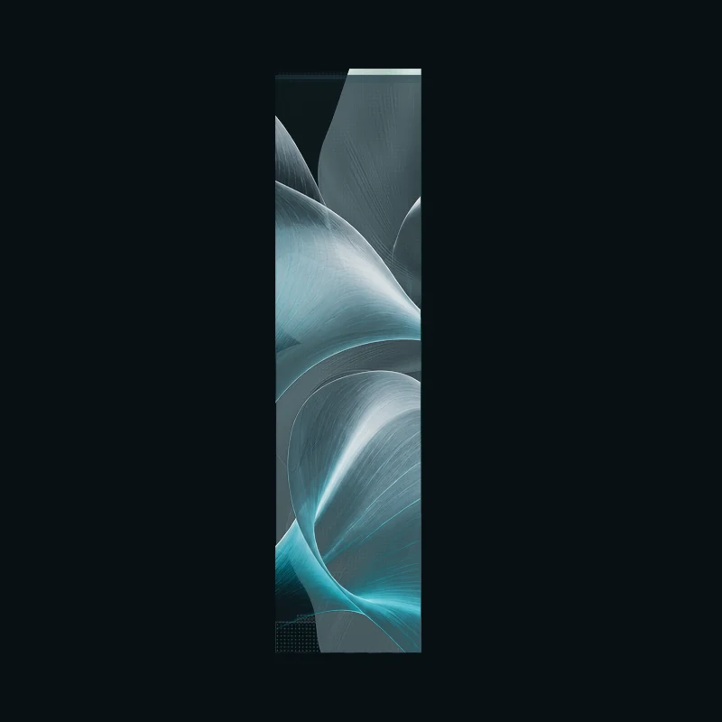 Holographic transparent LED panel showing its fine open pixel structure and active content area
