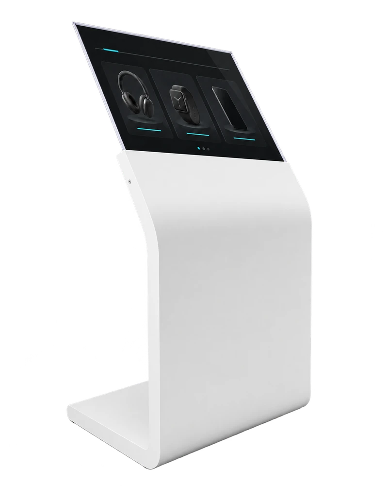 55-inch transparent OLED self-service kiosk in a clean product view