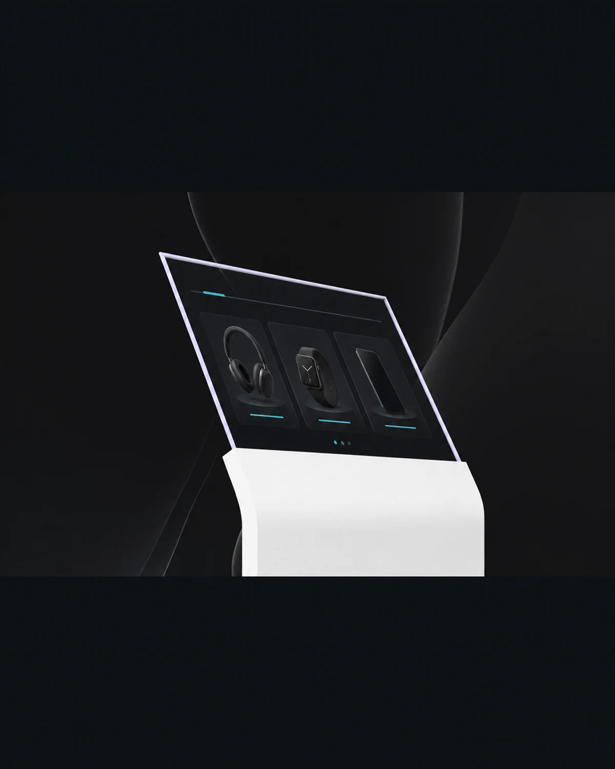 55-inch transparent OLED self-service kiosk in a clean product view