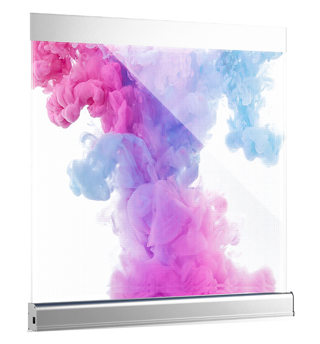 Laminated transparent LED glass display